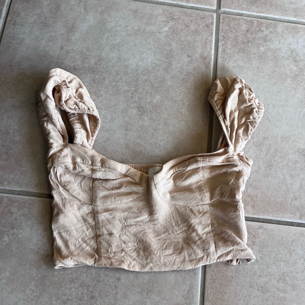 Wilfred Soft Beige Cropped Square-Neck Cami